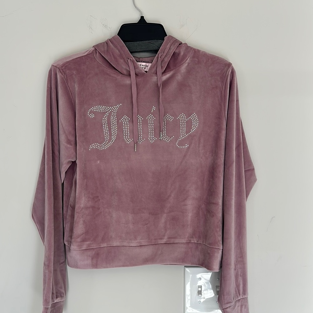 Juicy Couture NWT Sleepwear Faux Velvet Hoodie women’s size medium
